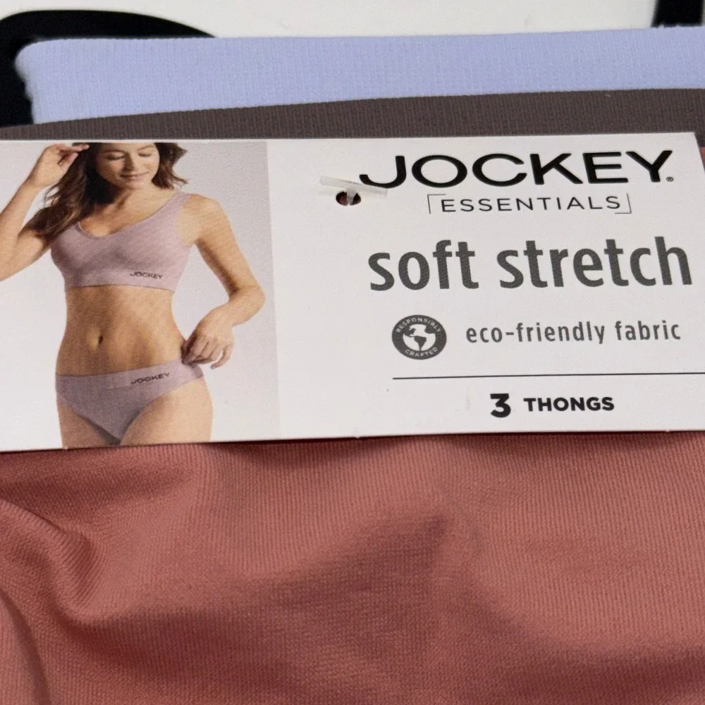 Jockey XXXL 3 Pack Soft Stretch Seamfree Thong Underwear Plus Comfort Basics